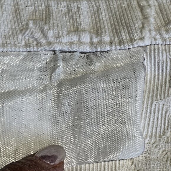 Vintage Quilted Bed Cover Coverlet Full/Queen Ivory Scalloped Edge Cottagecore - Picture 8 of 11